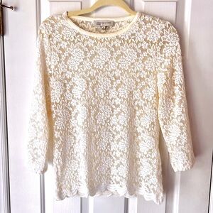 Jones New York Lace Sheer Top